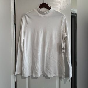 Kim Rogers White Long Sleeve Turtle Neck Tee